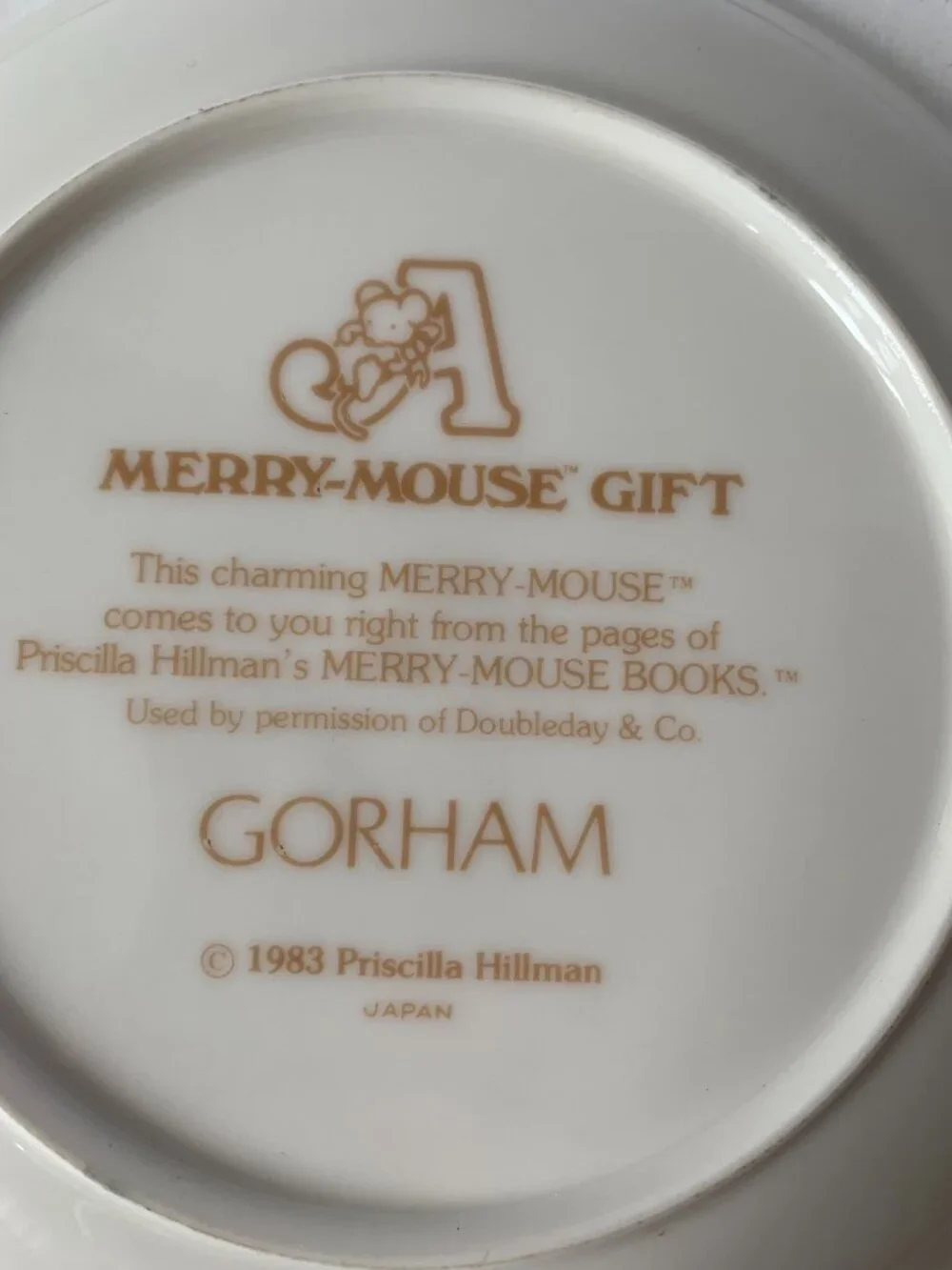 GORHAM MERRY MOUSE GIFT 1983 PRISCILLA HILLMAN PLATE BOWL CUP FOR KIDS - Picture 16 of 16